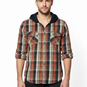 Kolby Hooded Plaid Shirt